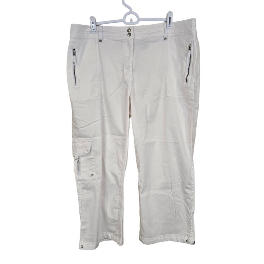 Women's Chico's White Cotton Blend Crop Pants | Size 3.5 (XL)